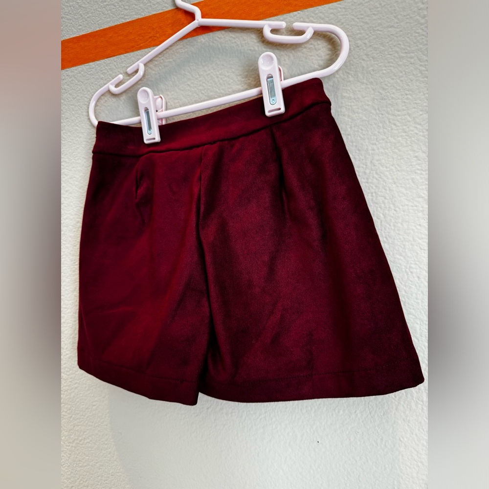NWT Zara Girl dark red skorts sz 6